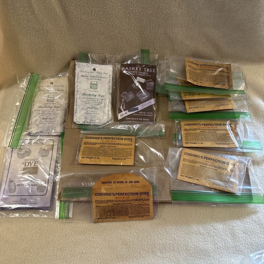 Powder Basket Basketry Dyes Lot of 13 Most New 9 Colors Cushings Finestkind ACP